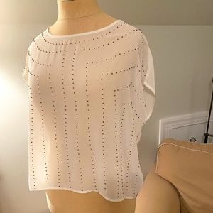 Sparkle & Fade Embellished Sheer Blouse (S)